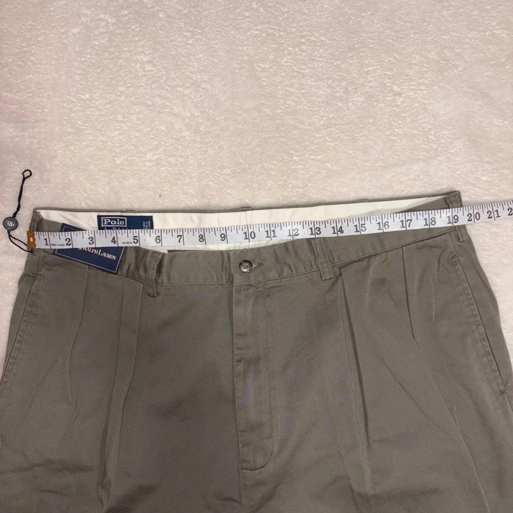 VINTAGE POLO RALPH LAUREN Andrew Pant Mens 40/30 Olive‎ Green Pleated Chino NEW